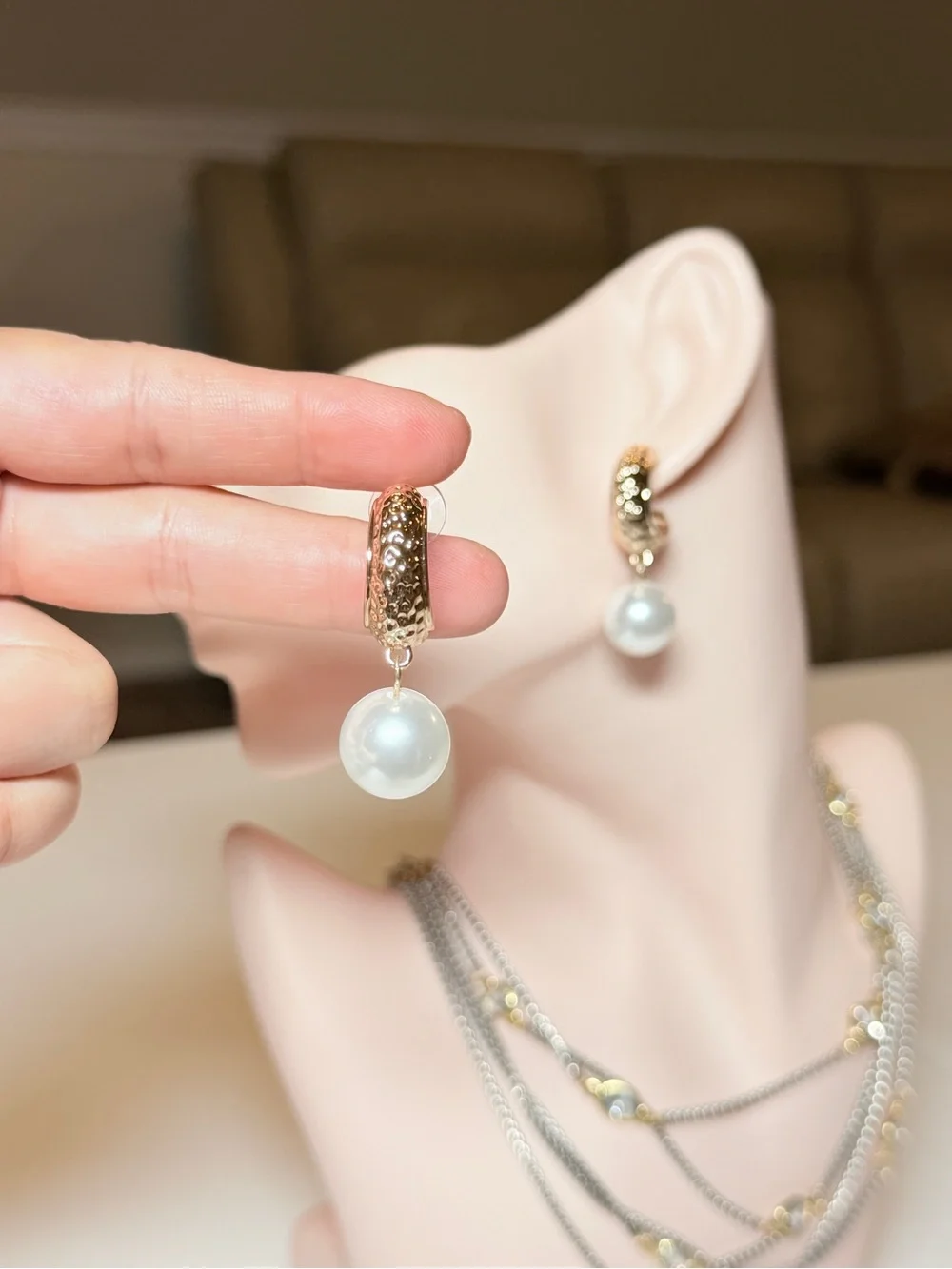 Gold Pearl Drop Earrings - Elegant White Pearl Dangle